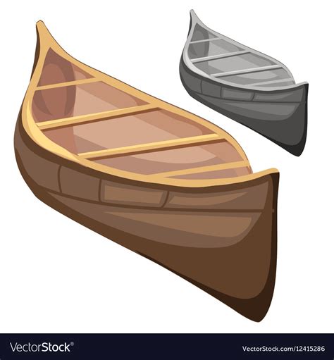 Classic Wooden Boat In Cartoon Style Royalty Free Vector