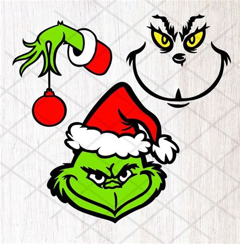 Grinch Png Bundle Grinch Clipart Grinch Face Christmas Etsy In 2022