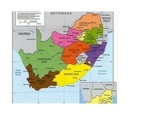 South African Provinces By Size Languages And Capital Cities Briefly