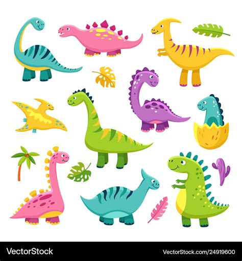 Cartoon Dinosaur Cute Baby Dino Royalty Free Vector Image