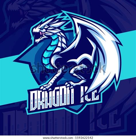 Ice Dragon Mascot Esport Logo Design Image Vectorielle De Stock