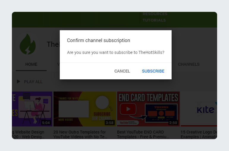 YouTube Subscribe button Link