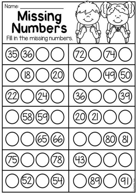 Free & Fun Missing Number Worksheets - Tulamama