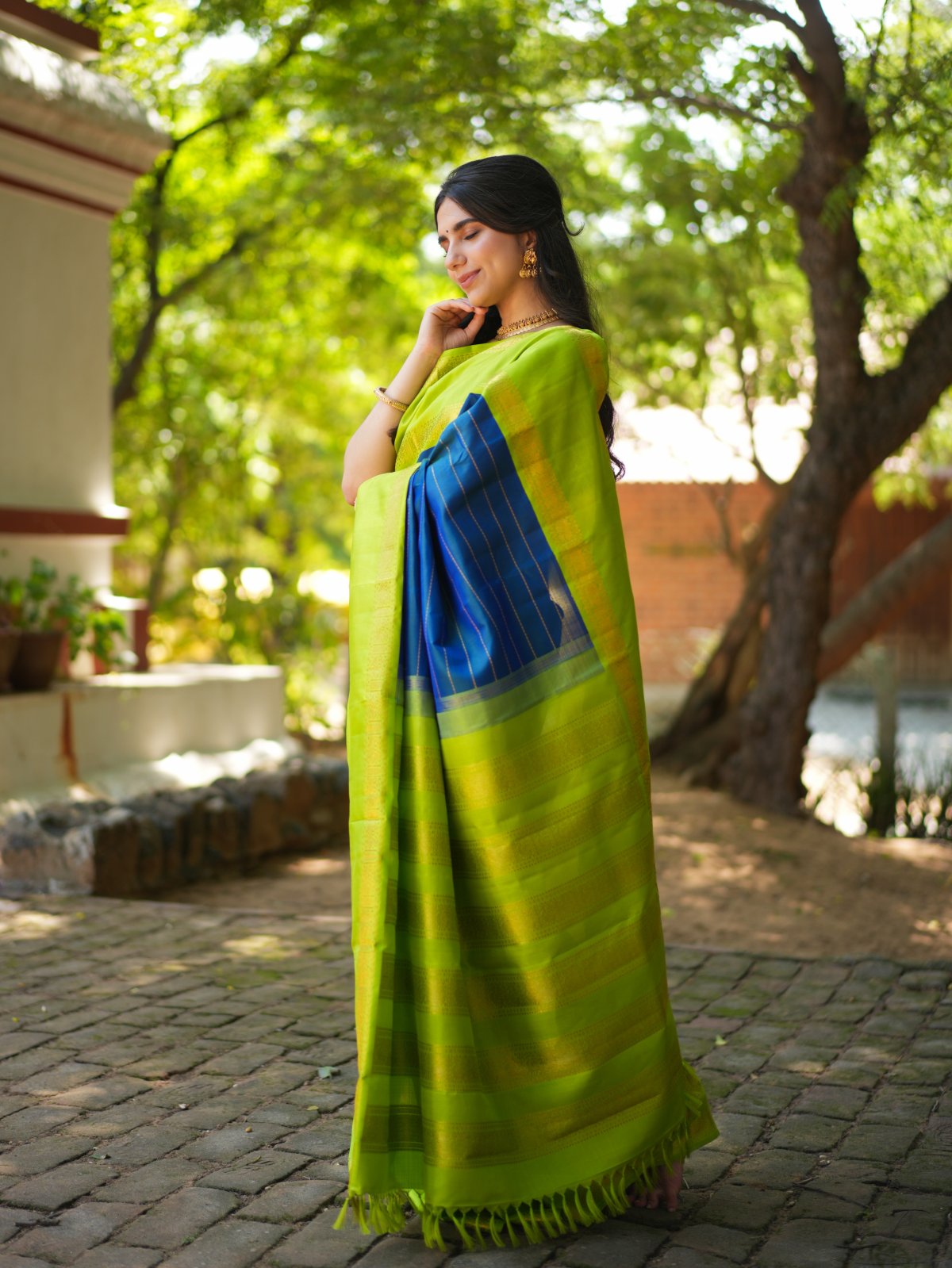 Discover more than 69 blue saree with green border latest - mederbeauty.vn