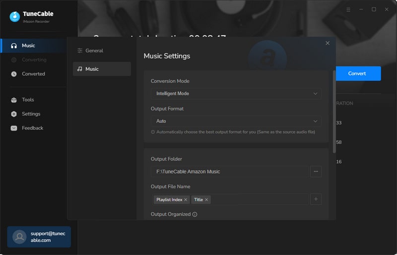 set the output parameters