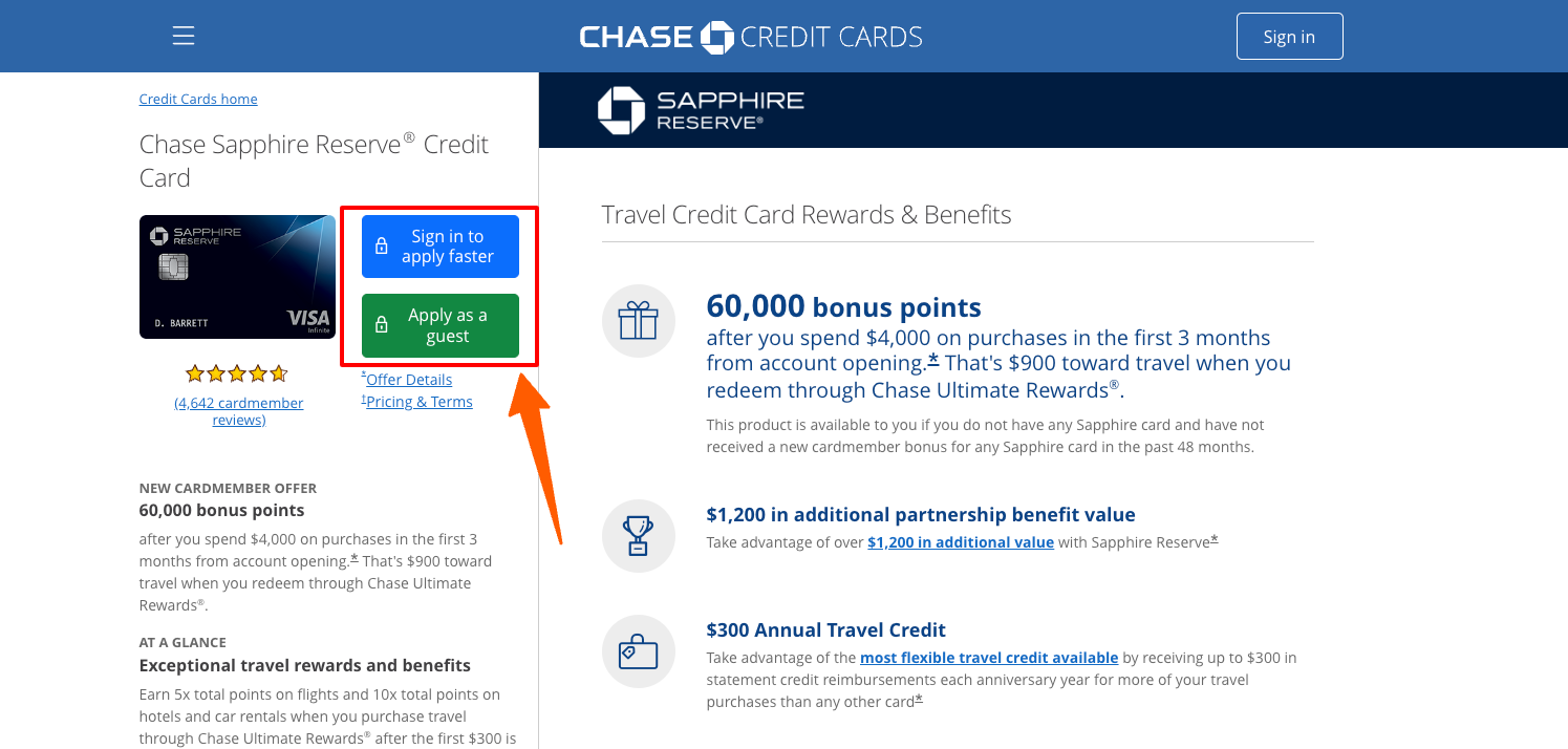 Chase Sapphire apply