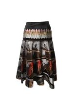 Multicolor Silk Fendi Skirt