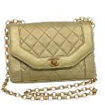 Gold Leather Chanel Flap Bag