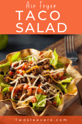 Taco salad Pin with text overlay