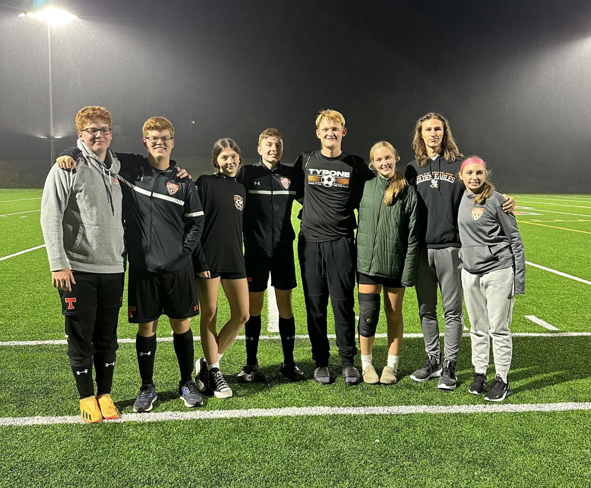 From left to right: Aidan Bennett, Connor Bennett, Alice Knarr, Elijah Knarr, Noah Newlin, Olivia Newlin, Evan Chichester, Sarah Chichester