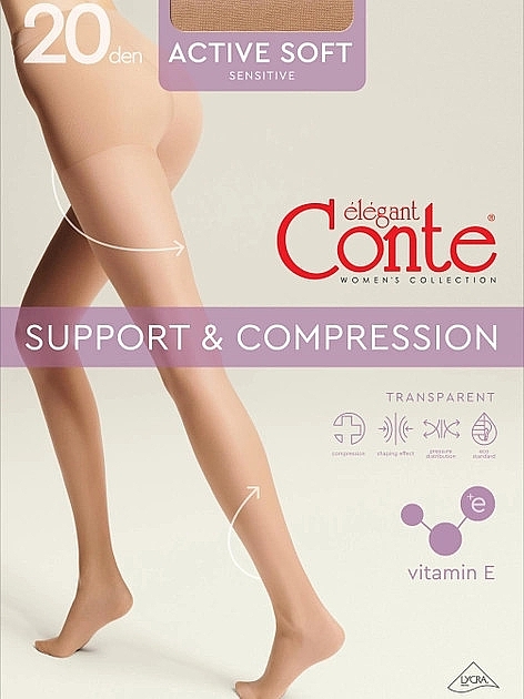 Колготки "Active Soft Sensitive" 20 Den, natural - Conte