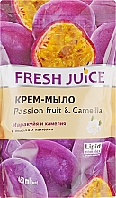 Крем-мыло с маслом камелии "Маракуйя и камелия" Fresh Juice Passionfruit & Camellia (сменный блок)