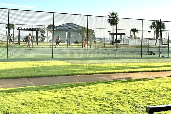 The tennis court right by our condo