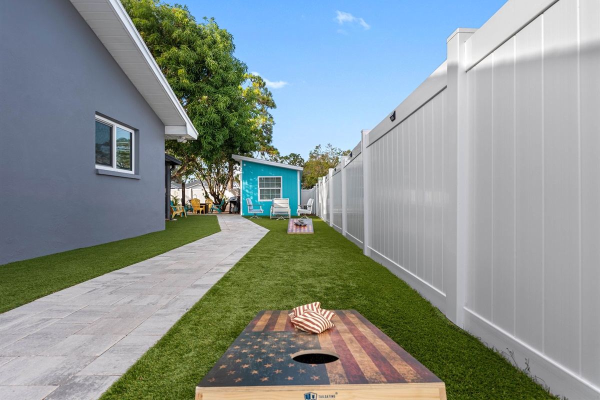 This beautifully landscaped backyard is designed to be a serene escape, perfect for soaking up the Florida sunshine and enjoying the fresh air.