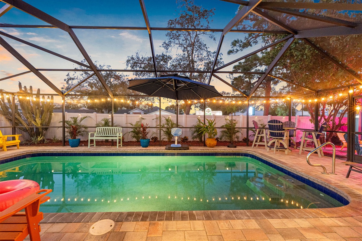 The warmth of the heated pool allows for comfortable swims even as temperatures drop, providing a luxurious experience that extends your enjoyment of the outdoor area well into the evening.