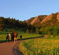 Hiking in Chautauqua Park in Boulder.