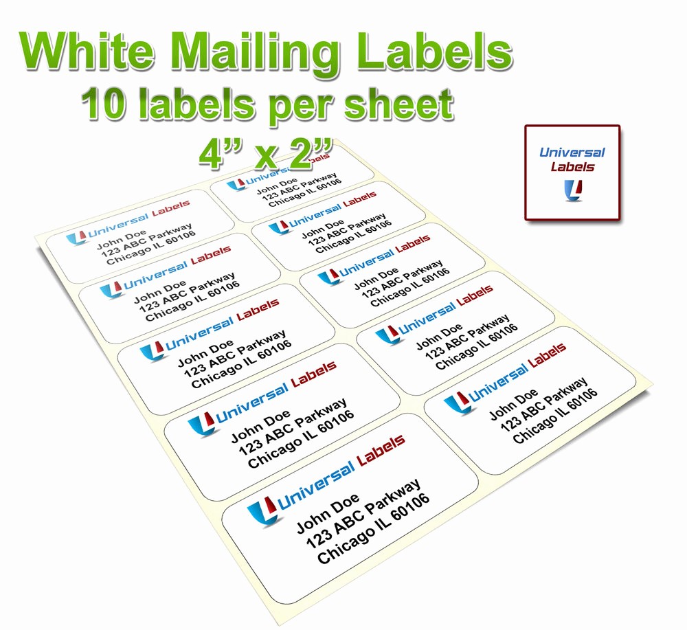 Avery 10 Per Page Labels Beautiful 1000 4&quot;x2&quot; Shipping Labels 10 Labels Per Sheet Same