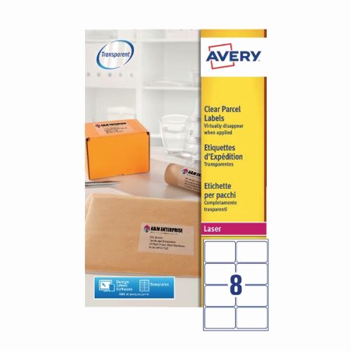 Avery 10 Per Page Labels Fresh Avery Clear Laser Label 99 1 X 67 7mm 8 Per Sheet Pack Of