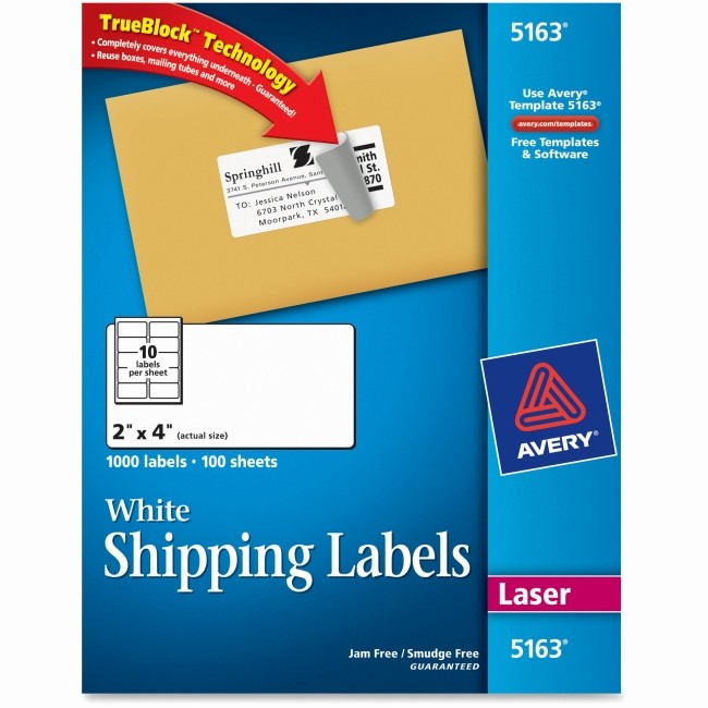 Avery 10 Per Page Labels Inspirational Avery 5163 Easy Peel White Shipping Labels Permanent