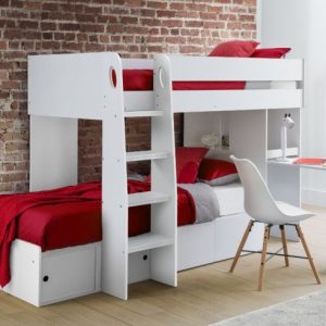 Eclipse White Wooden Storage Bunk Bed