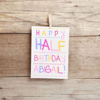 Personalized Half Birthday Card