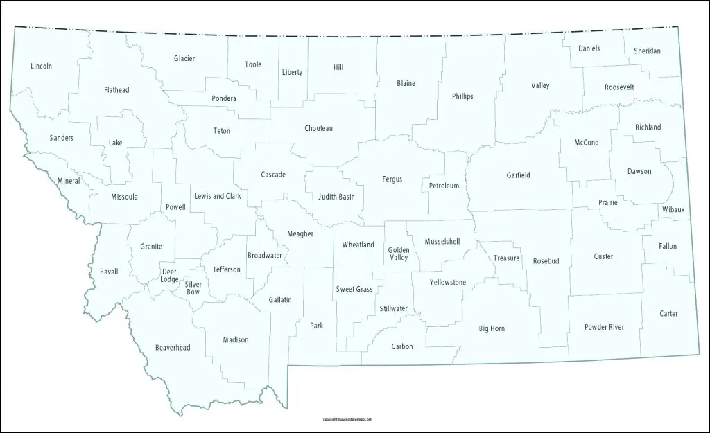 Map of Montana Counties