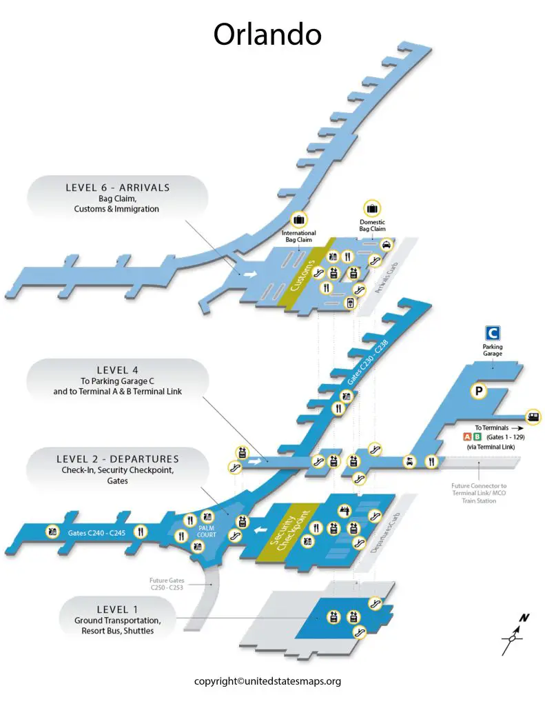 Orlando Airport Map | Map of Orlando Airport Terminals