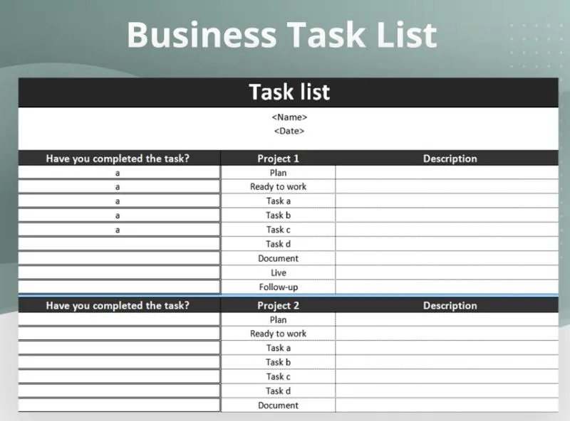 Tracking List Excel Template