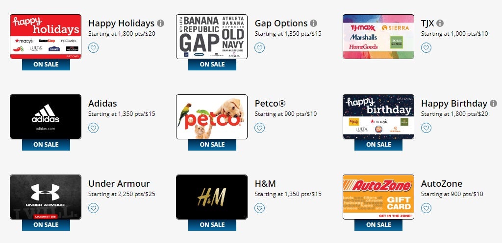 Redeem Ultimate Rewards Gift Cards