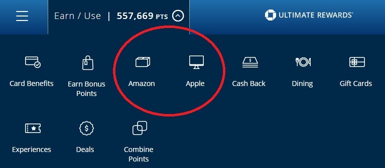 Ultimate Rewards Amazon and Apple