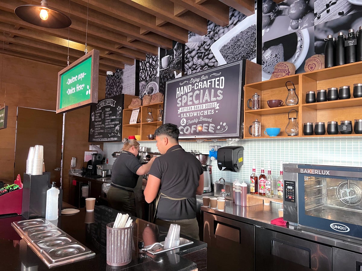 Ordering coffee at The Coffee House Hyatt Ziva Los Cabos