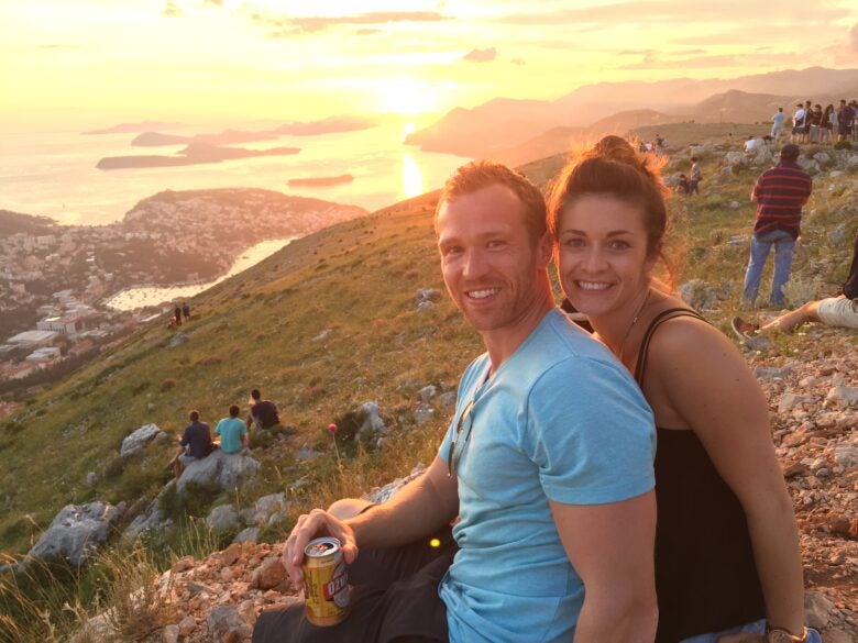 Sunset at Dadiro Viera viewpoint in Dubrovnik, Croatia