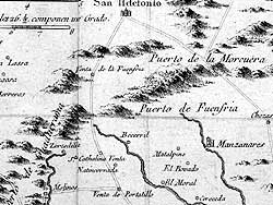 Map of the Sierra de Guadarrama did in 1760