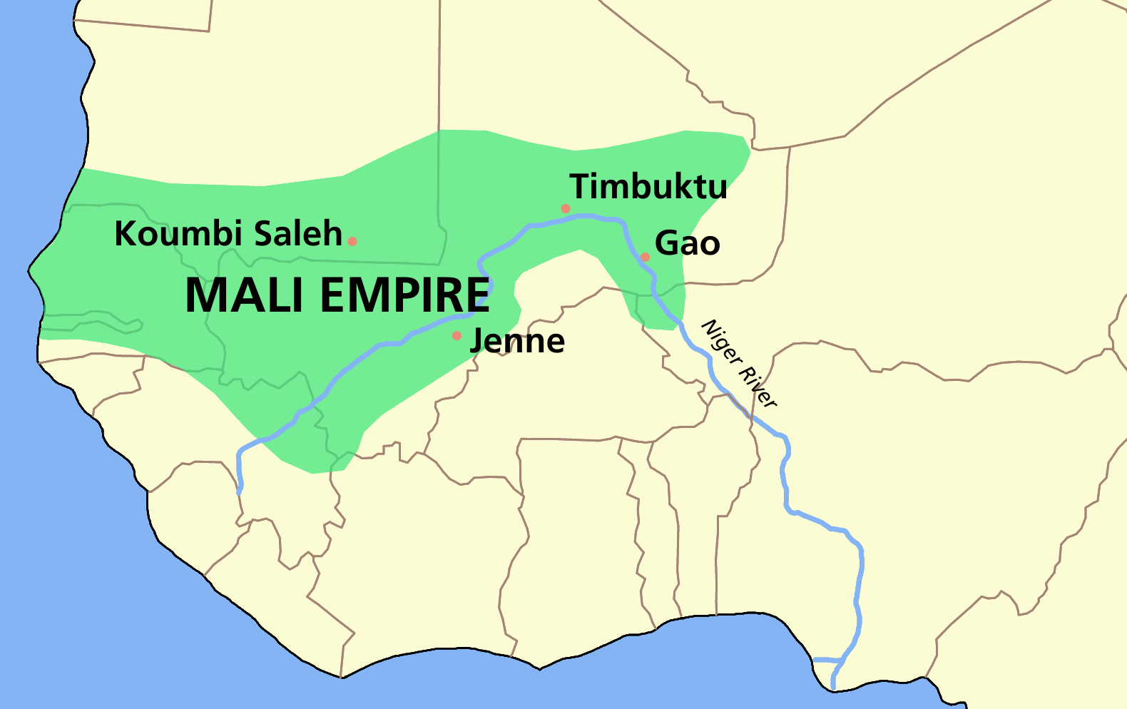 Map Of The Empire Of Mali - Phebe Brittani