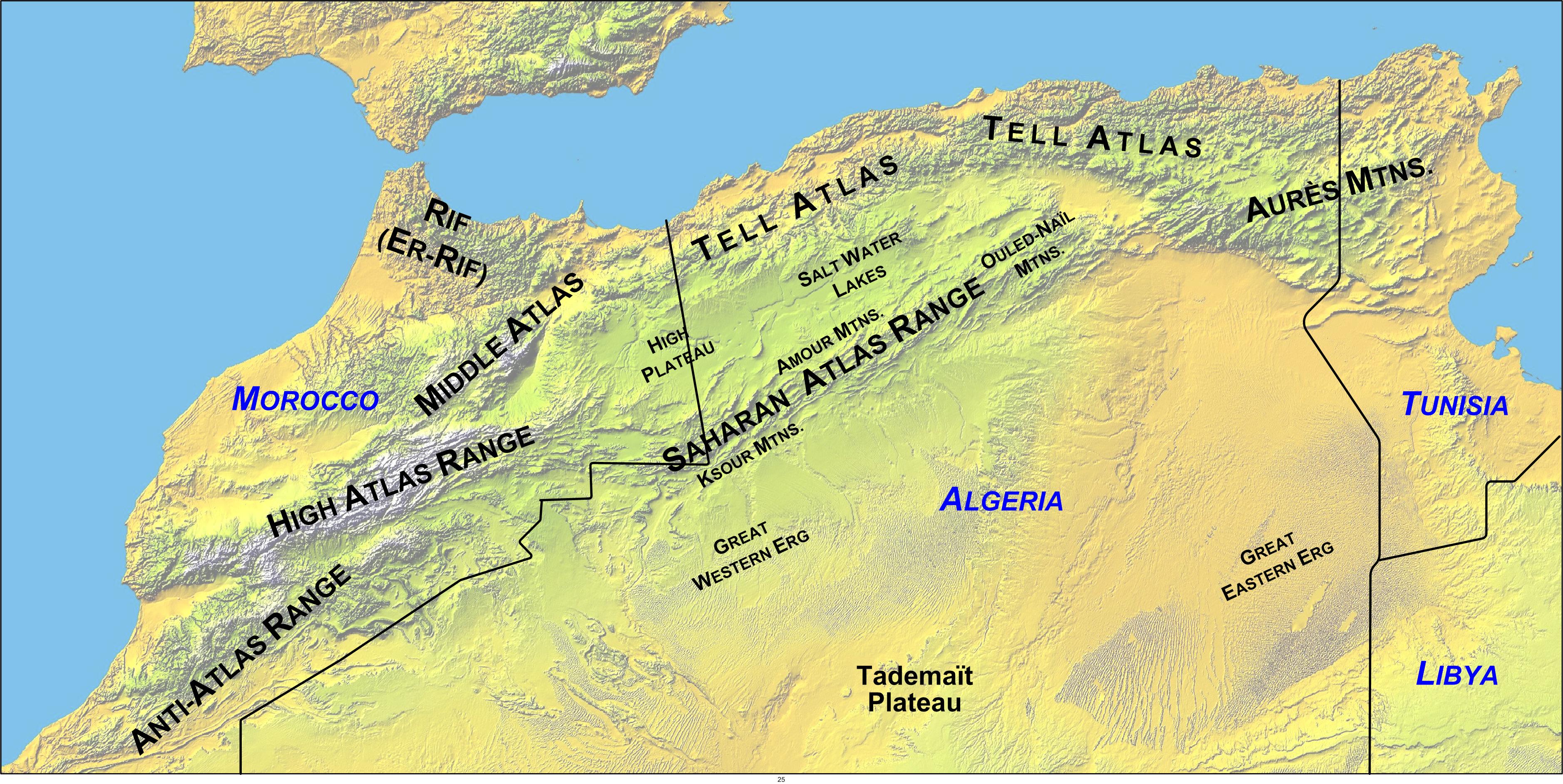 Map Of Atlas Mountain Range And Location 