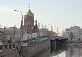 * Nomination Church and bridge in Saint Petersburg. #!George Shuklin 19:08, 12 April 2008 (UTC) * Decline  Comment English description page would be better --Ianare 04:18, 13 April 2008 (UTC) I can barrely to understand russian name (Церковь богоявления господня - may be Church of godapearnce of Lord?). #!George Shuklin 16:13, 13 April 2008 (UTC) Church is hidden behind trucks and lanterns, there is unnecessary Volvo product placement ;) (this building could be cropped) and there are signs of dust on the sensor (spots on the sky) --Leafnode 12:29, 14 April 2008 (UTC)