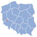 Deutsch: Karte mit Glogau English: Map of Poland with the location of Głogów Norsk bokmål: Głogów på Polenkartet Polski: Głogów na mapie Polski