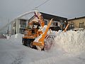 北海道内にある雪（北海道は全国有数の豪雪地帯であるため、冬季はこのような風景が見られる 岩見沢市にて）