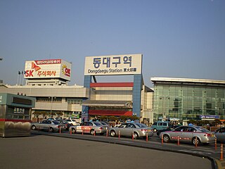 Dongdaegu Station, in Daegu, South Korea