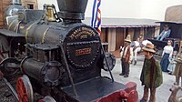 Diorama en la ex Estación de Ferrocarriles de Caldera, donde se muestra la Locomotora Copiapó a la llegada a la ciudad de Caldera.