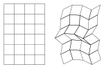 Flexibility of an unbraced square grid in the grid bracing problem