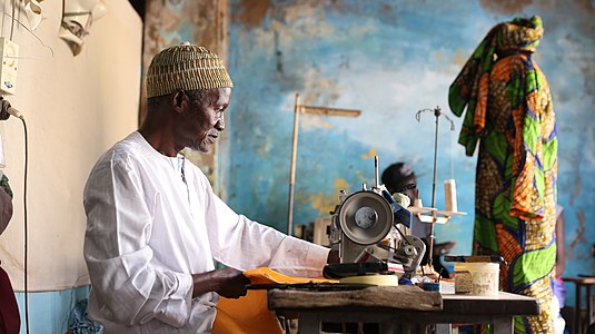 Fashion designer in St Louis in Senegal by Lucas Takerkart, from France