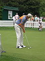 Greg Owen on the putting green at the Congressional Country Club during the Earl Woods Memorial Pro-Am prior to the 2007 AT&T National tournament.