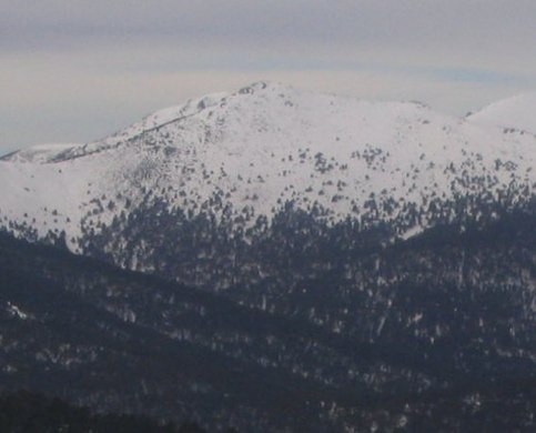 East face in winter from Bola del Mundo, 2.265 m