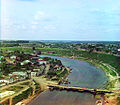 Rzhev on the Volga River, early color photograph by Sergei Prokudin-Gorskii as part of his work to document the Russian Empire from 1904 to 1916.