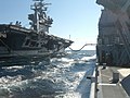 USS Normandy underway RAS with USS George Washington