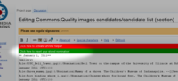 Click the green bar in the edit mode on the Commons:Quality images candidates candidate list