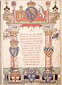 The frontpiece of the record of the heraldic visitation of Ulster King of Arms, Daniel Molyneux. This was undertaken in the city of Dublin in February 1607.