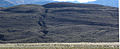 Shoreline Butte in southern Death Valley, California. Strandlines of ancient Lake Manly are visible.