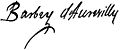 Signature autographe de Jules Barbey d'Aurevilly